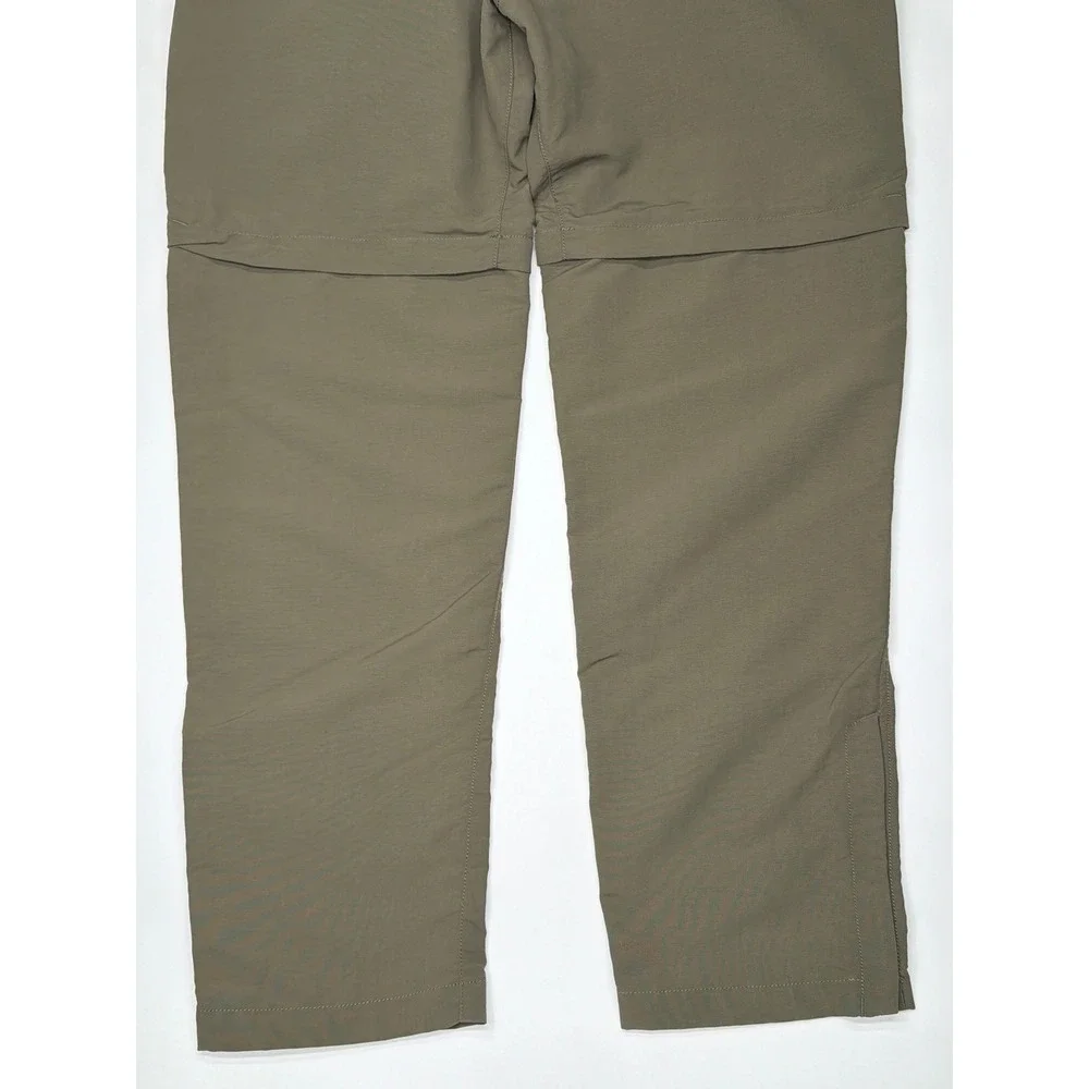 The North Face Mens Convertible Hiking Pants Zip Off Green Khaki Size 38x30‎